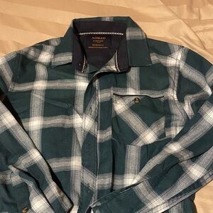 Nomad Teal and White Plaid Shirt